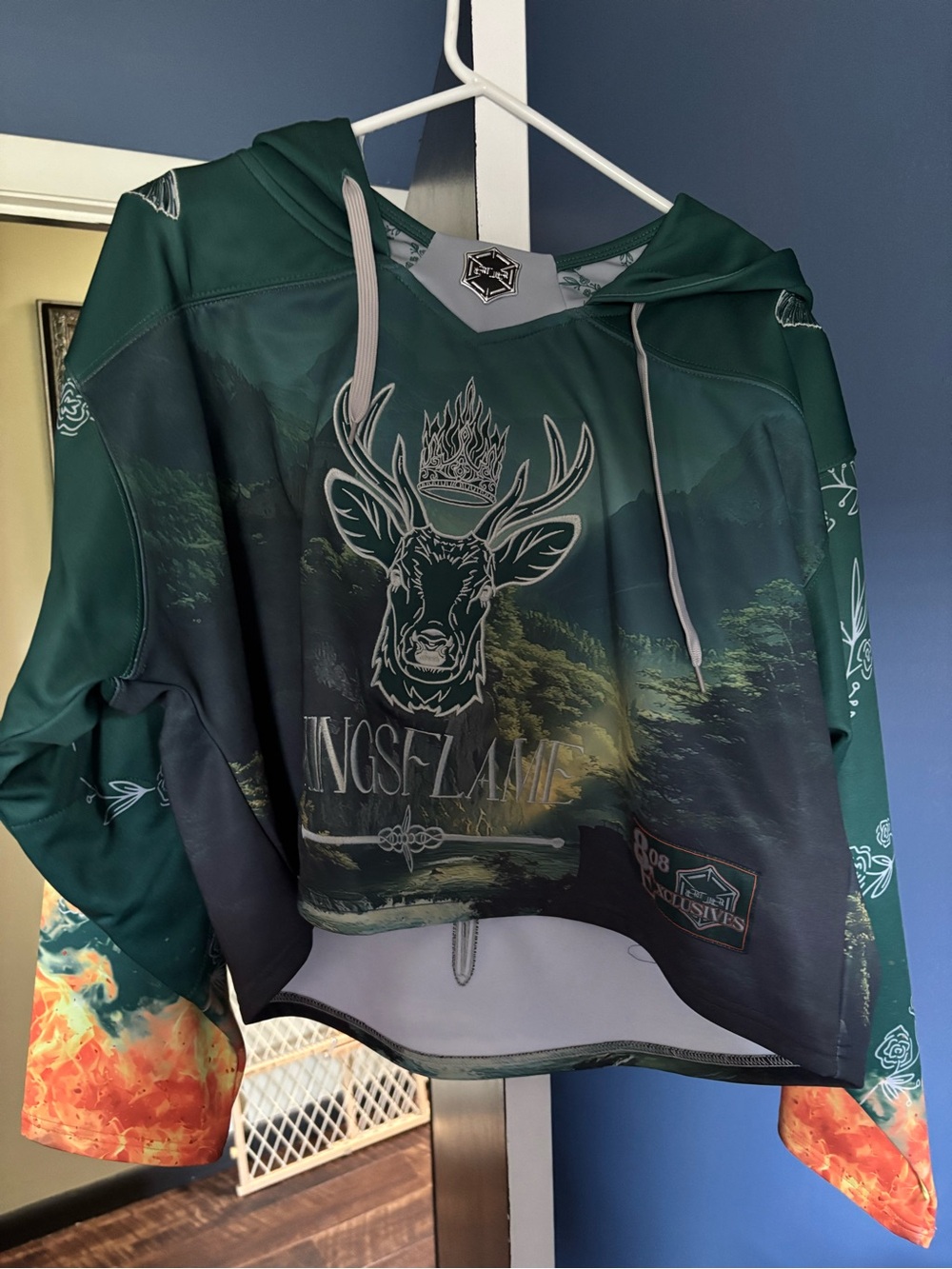 Kingsflame Green Deer Graphic Hoodie